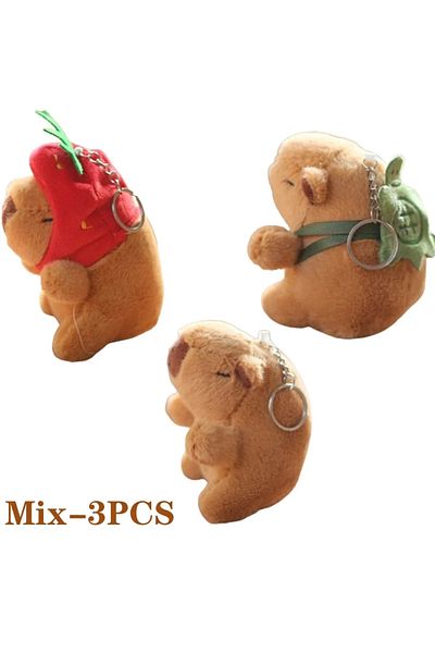 Choice Mix-3pcs 1-20pcs Cartoon Capybara Pendant Plush Toy Doll Bag Hanging Ornament Cute Kapila Keychain D