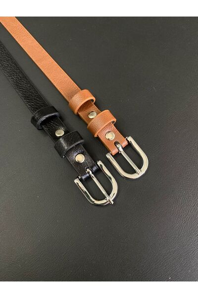 LİA KEMER 2Pcs Classic Thin Buckle Belt Waist Belt Coat Belt Dress Belt Trouser Belt