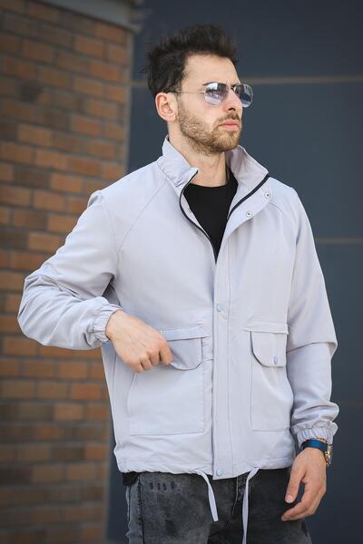 Oksit Ανδρικό εποχιακό παλτό Juan Slim Fit - Αδιάβροχο, με λεπτομέρεια από δαντέλα και κουκούλα