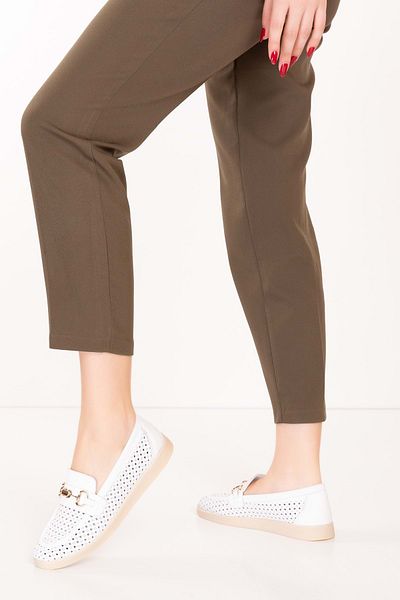 Gondol Loafer de damă elegant din piele naturală de vară tăiat cu laser - anl.2999