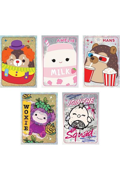 Panini Squishmallows Sticker Album (2 πακέτα αυτοκόλλητων και 1 δώρο κάρτας περιορισμένης έκδοσης)
