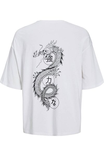 Jack & Jones Tricou JACK &JONES Dragon Back Print - 12273504-White