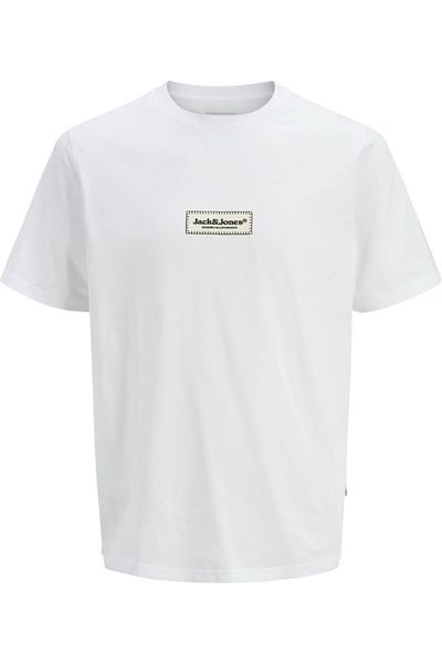 Jack & Jones Tricou JACK &JONES Split Fakestitch Branding - 12273182-Bright White