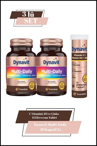 Dynavit Multi-Daily 30 Capsules X2 & Vitamin C, D3 and Zinc