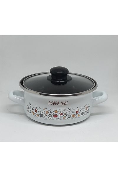 Avşar Enamel Evi̇m 18 cm 1250 ml Kitchen Decor Enamel Pot