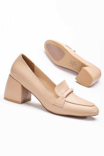 Dilimler Ayakkabı Women's High Heels - Nude Round Toe Hose
