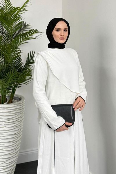 MERVEN AKYÜZ Σετ φούστας με λεπτομέρεια White Libre Stripe