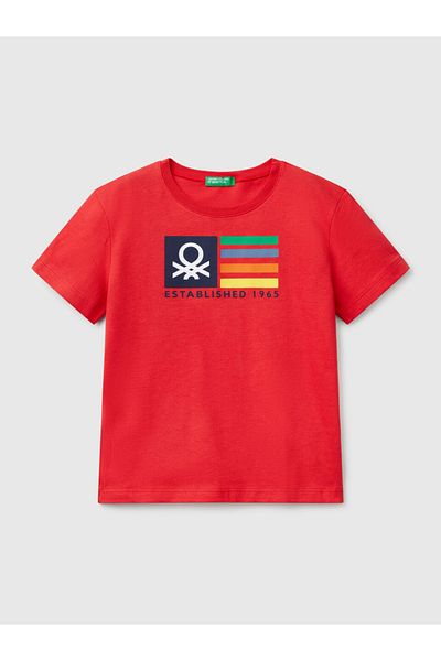 Benetton Boy's Printed Tshirt 1-6 Years Red