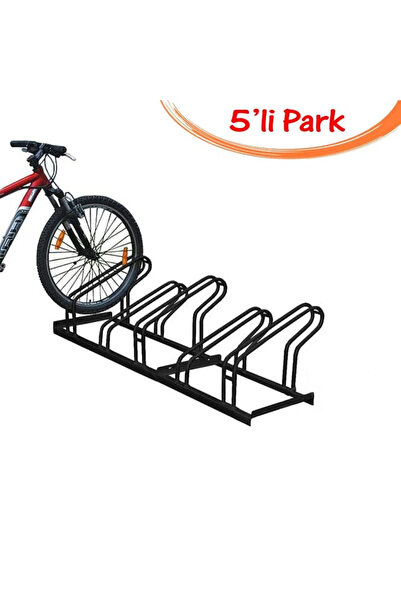 İlgi Trafik Bisiklet Parkı Bisiklet Park Yeri Sistemleri Alanı Demiri Ayağı Sehpası 5'li 40x180 cm Siyah