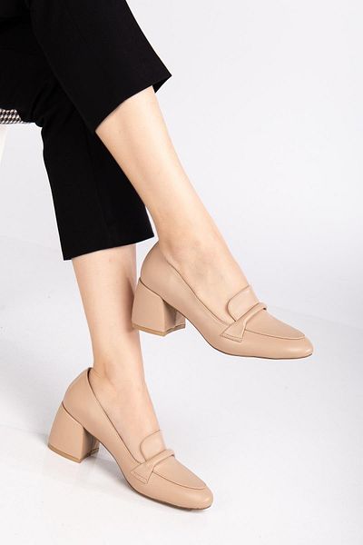 Dilimler Ayakkabı Women's High Heels - Nude Round Toe Hose