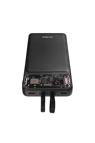 Hytech H120 10000Mah Hsc22.5W Pd20W+Qc3.0 18W Siyah Lcd Şeffaf Taşınabilir Pil Şarj Cihazı Powerbank