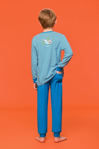 Woody 10-16 Years Old Boy Pajamas-Plc - 915-Striped Blue