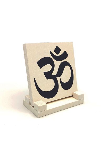 Sadrazam Om Printed Natural Stone Desktop 10X10 Krg-170