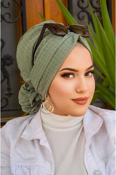 Aişe tesettür Asparagus Crinkle Buckle Bonnet