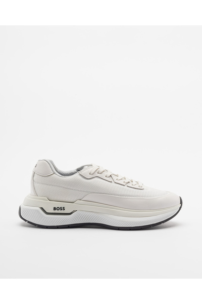 BOSS Erkek Deri Marka Logolu Rahat Taban Normal Kalıp Beyaz Sneaker 50529514-100
