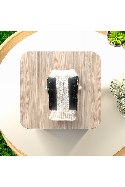 Lady Fify Black and White Wool Sweater for Cat Dog