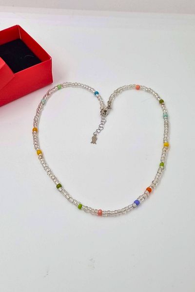 KRIMO Kpop Stray Kids Hyunjin Transparent Beaded Necklace