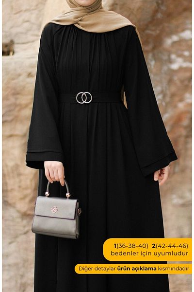 suhneva Dilşah Abaya Ferace Μαύρο