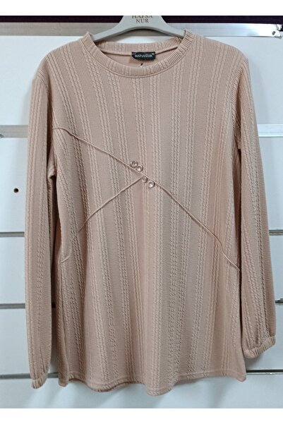 HAFSANUR BİSİKLET YAKA DÜĞME DETAYLI BLUZ