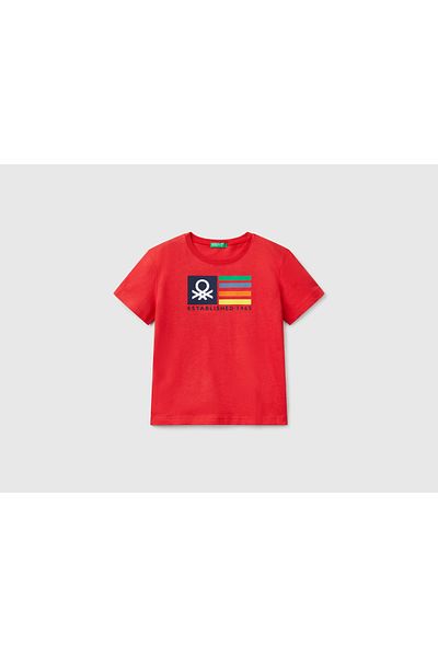 Benetton Boy's Printed Tshirt 1-6 Years Red
