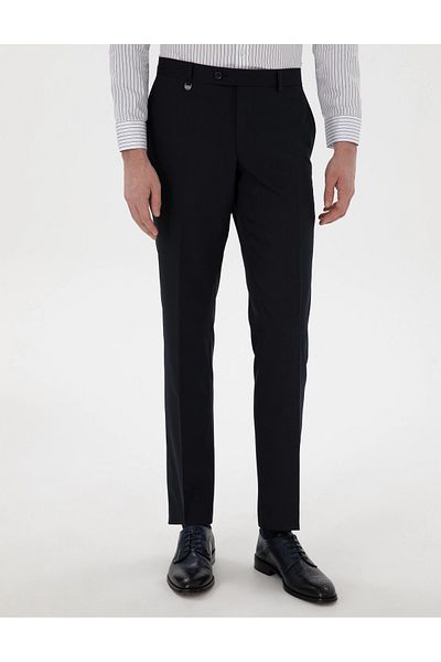 Pierre Cardin Pi̇erre Cardi̇n Woven Fabric Self-Patterned Black Trousers
