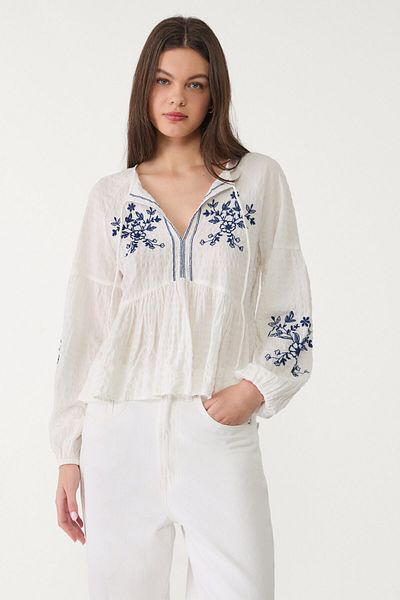 Stradivarius Flowing embroidered blouse