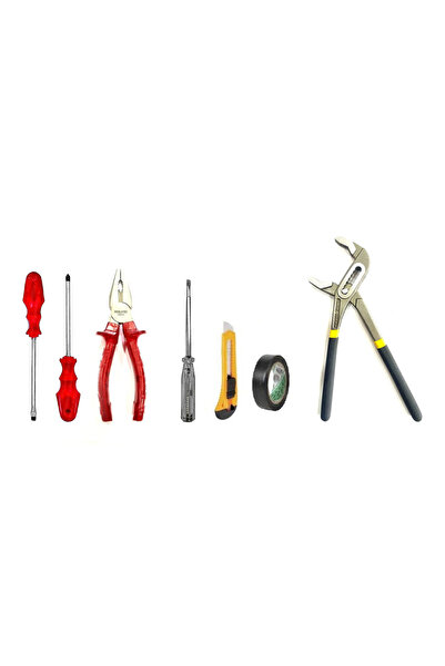 Worldtec İzole Pense ,Düz -Yıldız Tornavida, Fort Papağan Pense 7 Parça Hırdavat Set