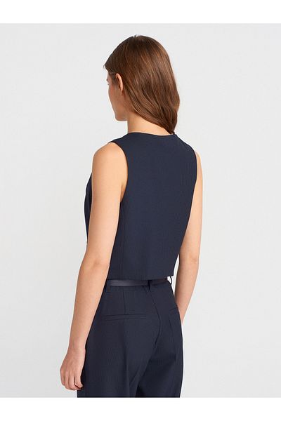 Dilvin 60575 Short Tailor-Made Vest-Navy Blue