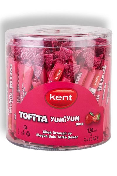 KENT Tofita Yumiyum Strawberry Flavored Soft Candy 804 Gr