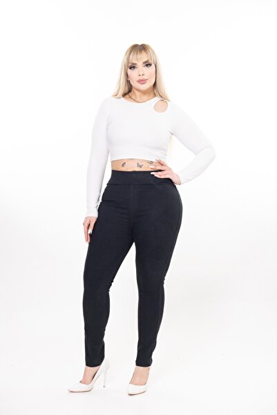 tarzımsüper Plus Size Full Lycra Stretchy Comfort Model Elastic Waist Recovery High Waist Leggings Jeans