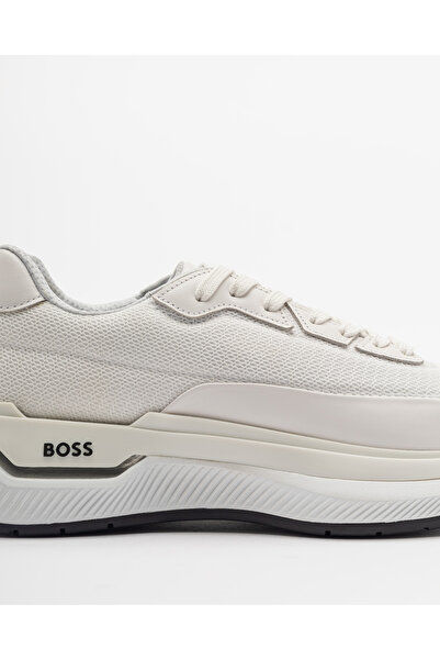 BOSS Erkek Deri Marka Logolu Rahat Taban Normal Kalıp Beyaz Sneaker 50529514-100