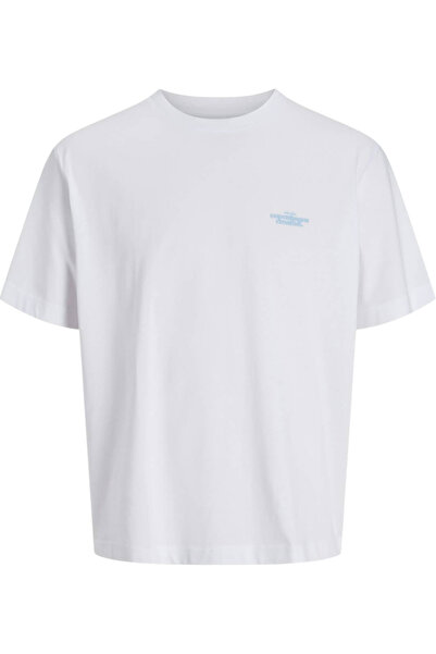 Jack & Jones Tricou JACK &JONES Paros Abstract Backprint - 12273385-Alb străl...