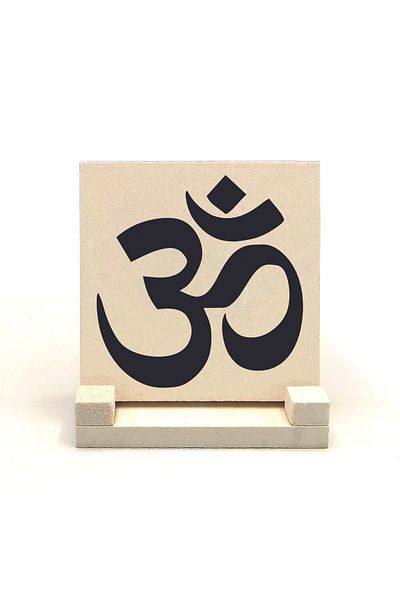 Sadrazam Om Printed Natural Stone Desktop 10X10 Krg-170
