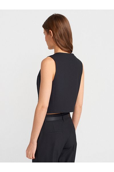 Dilvin 60575 Short Tailor-Made Vest-Black