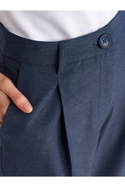 Dilvin 71636 Pensli Yüksek Bel Pantolon-Lacivert