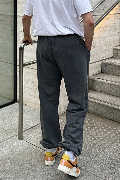 North London Ανδρικό φούτερ Jogger Oversize με δύο κλωστές εποχιακό κομμάτι ανθρακί