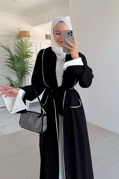 Ka Hijab Black Laced Abaya