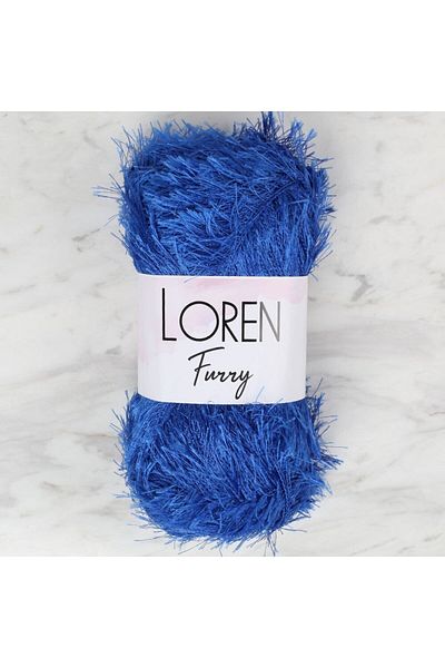 SAVA HOME COLLECTİON Loren Furry Saks Μπλε πλεκτό νήμα - RF004 - 34043