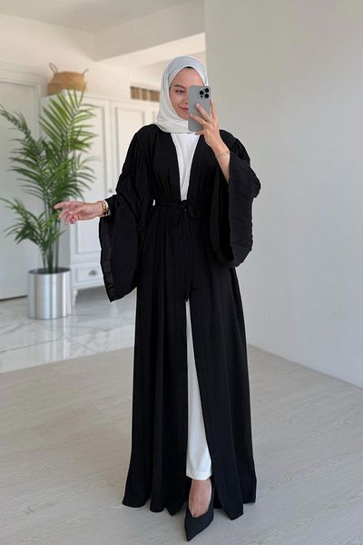 Ka Hijab Spanish Sleeve Pocket Abaya - Black