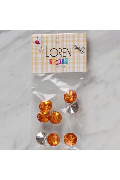 BulutRetail Loren Crafts Orange 8 Li Button - 205