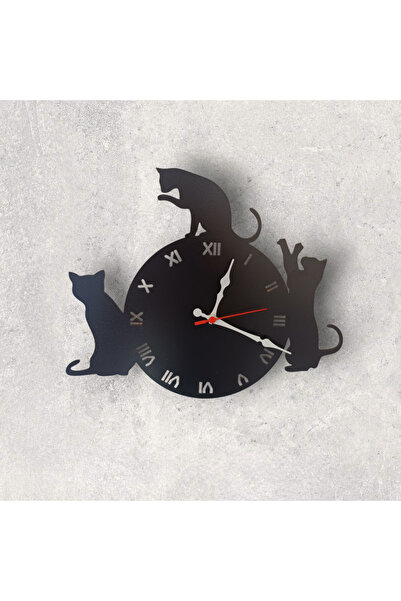 GHY AHŞAP Decorative Cat Wall Clock