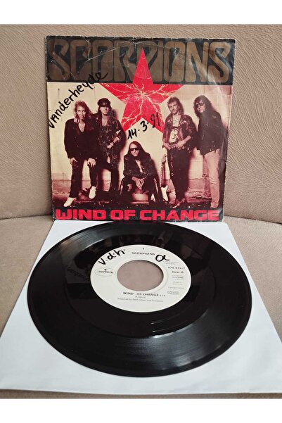 Plakperest SCORPIONS - WIND OF CHANGE - 1990 Almanya Basım 45 LİK PLAK - 2. El