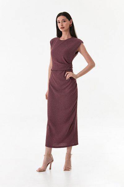 Fulla Moda Φόρεμα Bürümcük από ύφασμα με ντραπέ στο πλάι και σκίσιμο