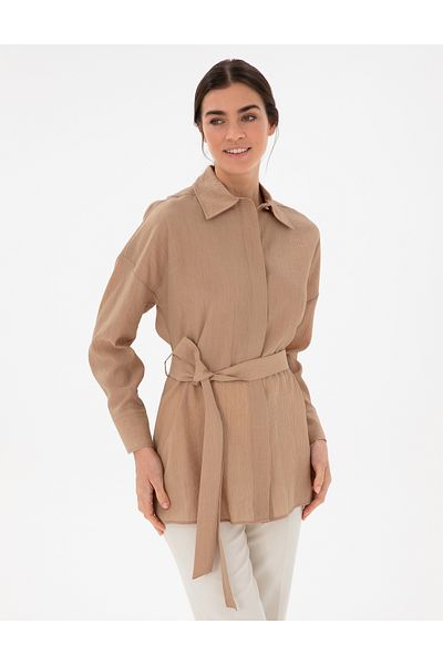 Pierre Cardin Beige Oversize Long Sleeve Shirt 50306501 -Vr011