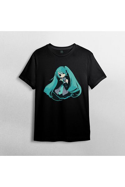 Pixxa Μπλουζάκι από 100% βαμβάκι Hatsune Miku Crew Neck Model 6
