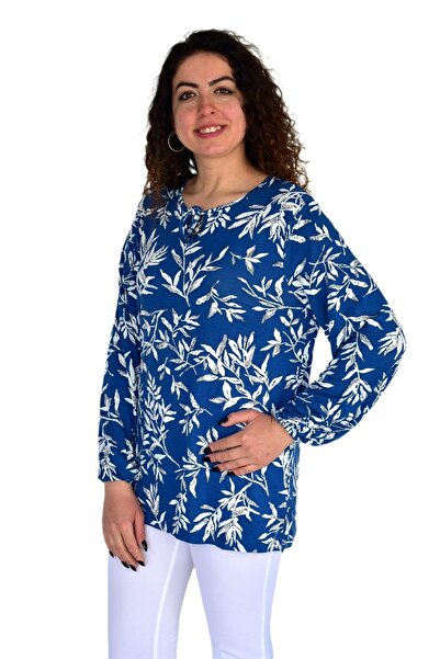 wearon tekstil Жіноча блузка з візерунком листя з віскози BGL-ST04288