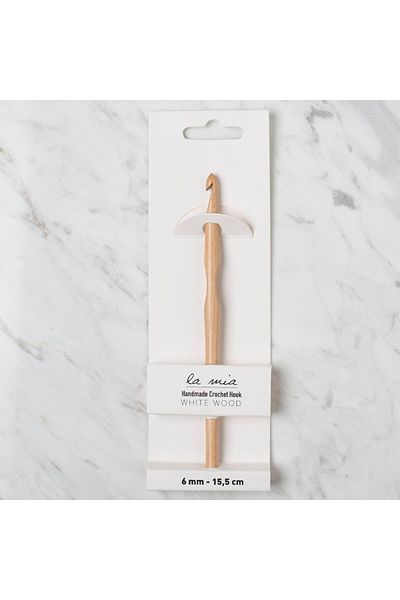 SAVA HOME COLLECTİON Кука за плетене на една кука La Mia Whitewood 6 мм 15,5 см, дървена, вълнена