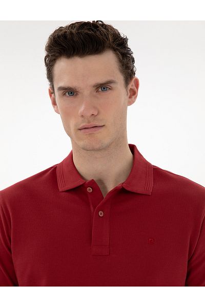 Pierre Cardin Μπλουζάκι με λαιμόκοψη με λουλούδια ρόδι Slim Fit 50302561-vr239