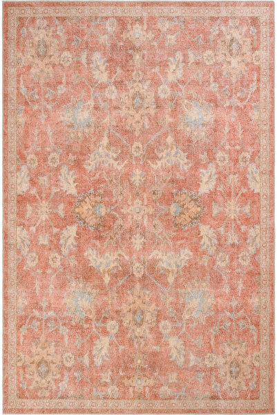 Cool Halı Private Turuncu Eskitme Vintage Halı Etnik Desen Otantik Dokuma Şön...