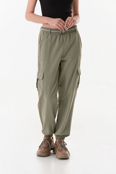 Fulla Moda Παντελόνι Jogger Pocket Cargo με ζώνη